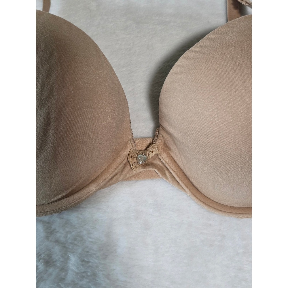Victorias Secret Body by Victoria Push-Up Bra 36D Tan Nude Underwire Lace Trim - Picture 4 of 4